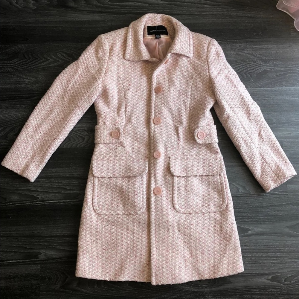 Vintage Tweed Pastel Pink Pea Coat